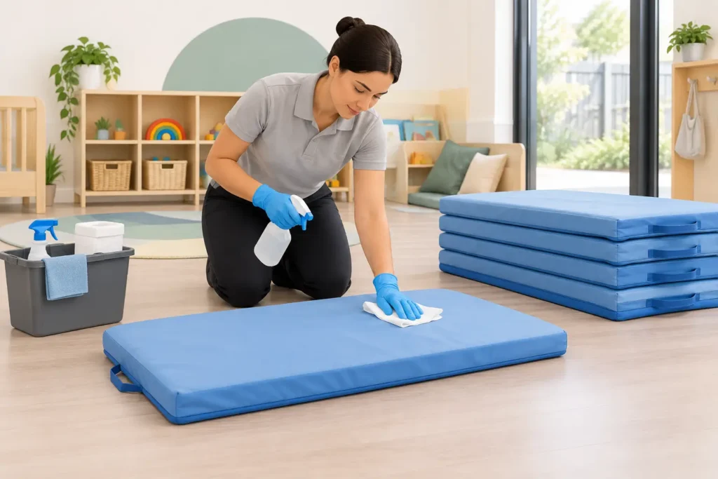 How to Clean Childcare Nap Mats Safely After Hours